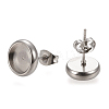 Non-Tarnish 304 Stainless Steel Stud Earring Settings X-STAS-K202-05A-P-1