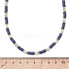 Round Synthetic Howlite & Natural Lapis Lazuli Heishi Beaded Necklaces for Women NJEW-JN06000-02-4