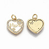 Real 16K Gold Plated Brass Micro Pave Clear Cubic Zirconia Charms X-ZIRC-S067-193B-NF-2