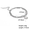 304 Stainless Steel Paperclip Chain & Curb Chain Double Layer Bracelets FS-WG1E90A-01-1