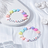 2Pcs 2 Styles Word Acrylic Heart Beaded Stretch Bracelets BJEW-LP0004-28-3