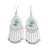 Silver Alloy Chandelier Earrings with Synthetic Turquoise LS-EJEW-D092-01B-S-1