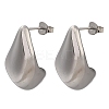 304 Stainless Steel Teardrop Stud Earrings for Women EJEW-S272-03P-4