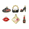 30Pcs 6 Styles Rack Plating Alloy Enamel Pendants ENAM-CJ0004-75-7