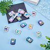 20Pcs 2 Colors UV Plating Rainbow Iridescent Acrylic Enamel Beads SACR-TA0001-70-5
