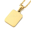 Ion Plating(IP) Rectangle with Initial Letter 304 Stainless Steel Pendant Necklace NJEW-R265-04G-R-2