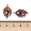 Natural Rhodonite Faceted Leaf Pendants G-I375-04P-04-3