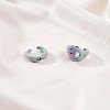 Enamel Flower of Life Twist Wave Open Cuff Ring JR921A-5