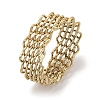 Ion Plating(IP) 304 Stainless Steel Wave Finger Rings for Women RJEW-G315-07E-G-1
