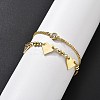 Brass Micro Pave Clear Cubic Zirconia Multi-strand Bracelets BJEW-U020-11G-2