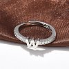 S925 Sterling Silver Adjustable Letter Rings for Women RJEW-M068-01P-W-4