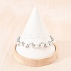 Platinum Tone Brass Micro Pave Cubic Zirconia & Plastic Pearl Tennis Bracelets BJEW-B160-16P-4