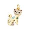 Brass Pave Cubic Zirconia Pendants KK-U062-57G-1