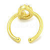 Rack Plating Brass Open Cuff Rings for Women RJEW-F162-01G-Q-3