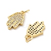 Rack Plating Brass Micro Pave Clear Cubic Zirconia Pendants KK-C063-13G-2