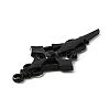 Jet Rhinestone Cross Pendant with Black Enamel LS-ENAM-WH0001-06EB-01-3