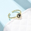 Brass Micro Pave Cubic Zirconia Cuff Open Rings LS-RJEW-Z126-01G-1