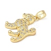 Brass Micro Pave Cubic Zirconia Pendants ZIRC-I356-01G-01-2