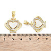 Brass Micro Pave Clear Cubic Zirconia Pendants KK-L213-017G-01-3