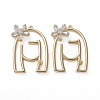Brass Micro Pave Cubic Zirconia Peg Bails Pendants ZIRC-K083-011G-1