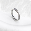 304 Stainless Steel Micro Pave Clear Cubic Zirconia Finger Rings for Women FS-WG1B662-06-1