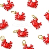 Brass Enamel Pendants X-KK-C143-54A-G-1