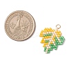 Glass Seed Beaded Maple Leaf Pendants PALLOY-MZ00889-03-2