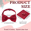 2 Bags 2 Colors Polyester Men's Bow Tie & Cufflink & Handkerchief Sets AJEW-ME0001-15-2