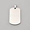 201 Stainless Steel Mirror Polished Finish Stamping Blank Tag Pendants STAS-WH0043-30P-1