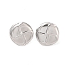 Flat Round 304 Stainless Steel Stud Earrings for Women EJEW-L272-014P-1