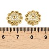 Brass Micro Pave Clear Cubic Zirconia Bead Caps KK-D109-03G-3