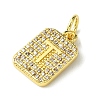 Rack Plating Brass Micro Pave Clear Cubic Zirconia Charms KK-G501-01T-G-2