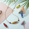 8Pcs 8 Colors Handmade Gold Sand Lampwork Beads Strands LAMP-TA0002-26-7