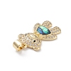 Rack Plating Brass Micro Pave Clear Cubic Zirconia Pendants KK-L155-62G-3