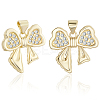 8Pcs Brass Micro Pave Cubic Zirconia Pendants KK-BBC0020-49-6