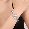 Cubic Zirconia Oval Link Bracelet with 304 Stainless Steel Chains BJEW-Q775-02P-1