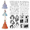 4Pcs 4 Styles Human PVC Plastic Clear Stamps DIY-CA0006-64H-1