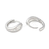 Rack Plating Brass Micro Pave Clear Cubic Zirconia Hoop Earrings KK-A224-21P-2