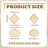 20Pcs 2 Styles 304 Stainless Steel Pendant Sets STAS-LP0003-99-2