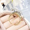 Brass Micro Pave Clear Cubic Zirconia Cuff Rings for Women Men RJEW-Z080-02GP-01-2
