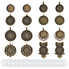 DIY Flat Round Pendant Jewelry Kits DIY-DC0003-24-1