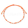 Glass Seed Bead Braided Bead Bracelets XN3042-4-1