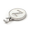 304 Stainless Steel with White Shell Pendants STAS-G268-01-P-4