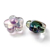 UV Plating Rainbow Iridescent Transparent Acrylic Beads OACR-C007-03-2