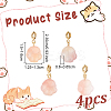 4Pcs Natural Agate Pendant Decorations G-OC0005-61-2