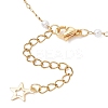 3Pcs 3 Styles Round ABS Imitation Pearl Beads & 304 Stainless Steel Link Chain Moon Star Cross Tassel Anklets for Women AJEW-AN00738-7
