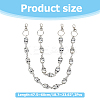 2Pcs 2 Styles Halloween Skull Alloy Pendant Chain Belts HJEW-HS00032-2