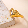 304 Stainless Steel Pave Cubic Zirconia Finger Rings WG685BA-01-1