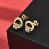 Ring Brass Micro Pave Clear Cubic Zirconia Stud Earrings EJEW-A135-14G-3