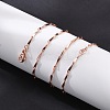 Brassl Twisted Bar Link Chain Necklaces for Men Women NJEW-G160-15RG-2